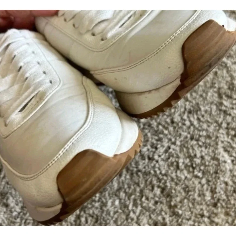 Dolce Vita Zina White Platform Sneakers Gum Sawtooth Sole Low Top Trainer